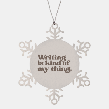 Writing Novel 70s 1970s Writer Journalist Novelist Ornament, Gifts, Snowflake Ornament, Christmas, Stocking Stuffer