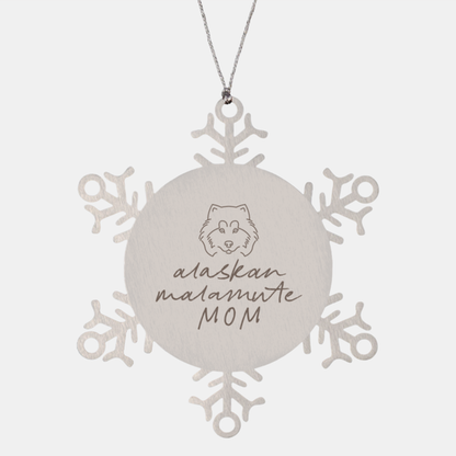 Alaskan malamute Dog Mom Ornament, Gifts, Snowflake Ornament, Christmas, Stocking Stuffer