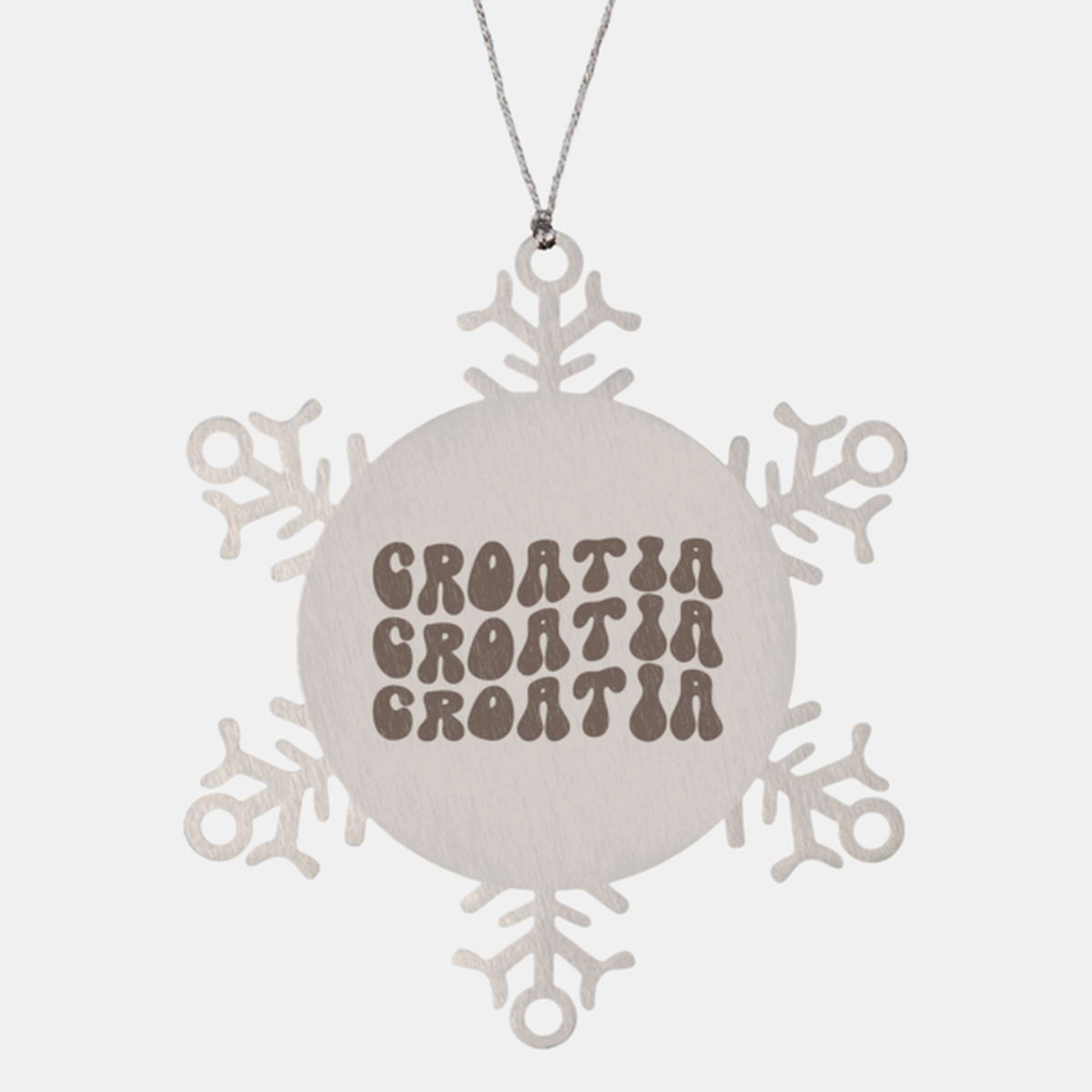 Croatia Moving Away Retro 70s Ornament, Gifts, Snowflake Ornament, Christmas, Stocking Stuffer