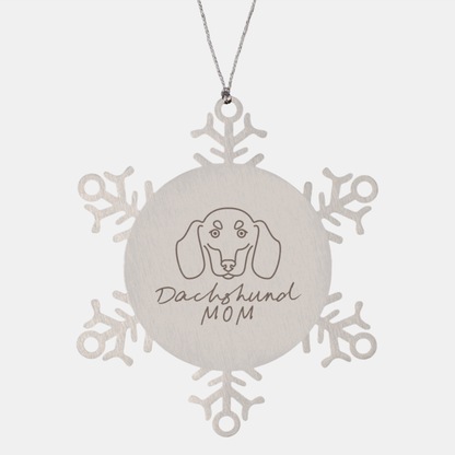 Dachshund Dog Mom Ornament, Gifts, Snowflake Ornament, Christmas, Stocking Stuffer