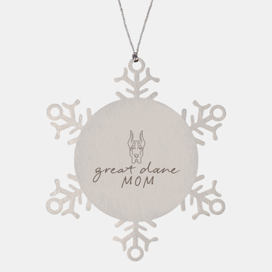 Great dane Dog Mom Ornament, Gifts, Snowflake Ornament, Christmas, Stocking Stuffer