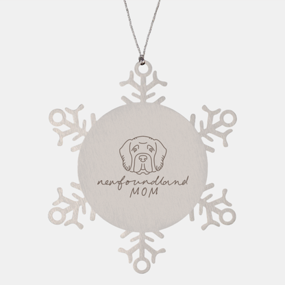 Newfoundland Dog Mom Ornament, Gifts, Snowflake Ornament, Christmas, Stocking Stuffer