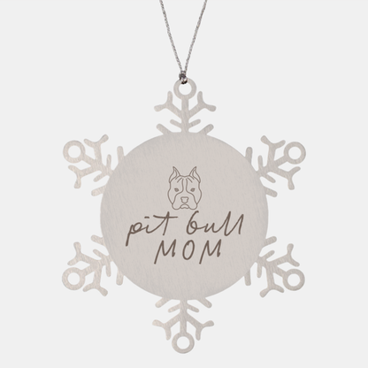 Pit bull Dog Mom Ornament, Gifts, Snowflake Ornament, Christmas, Stocking Stuffer