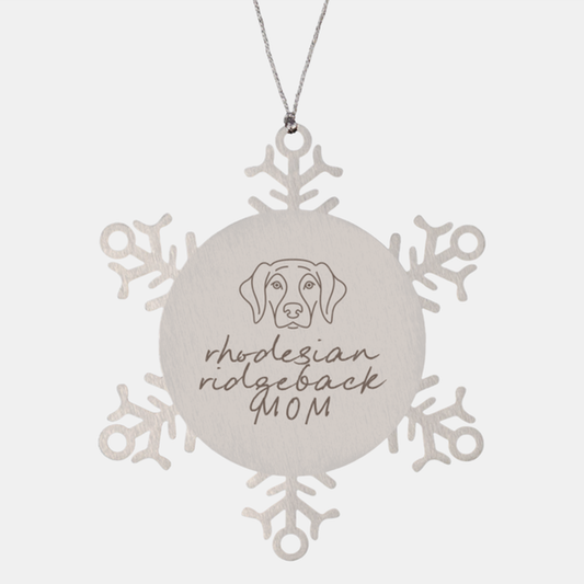 Rhodesian ridgeback Dog Mom Ornament, Gifts, Snowflake Ornament, Christmas, Stocking Stuffer