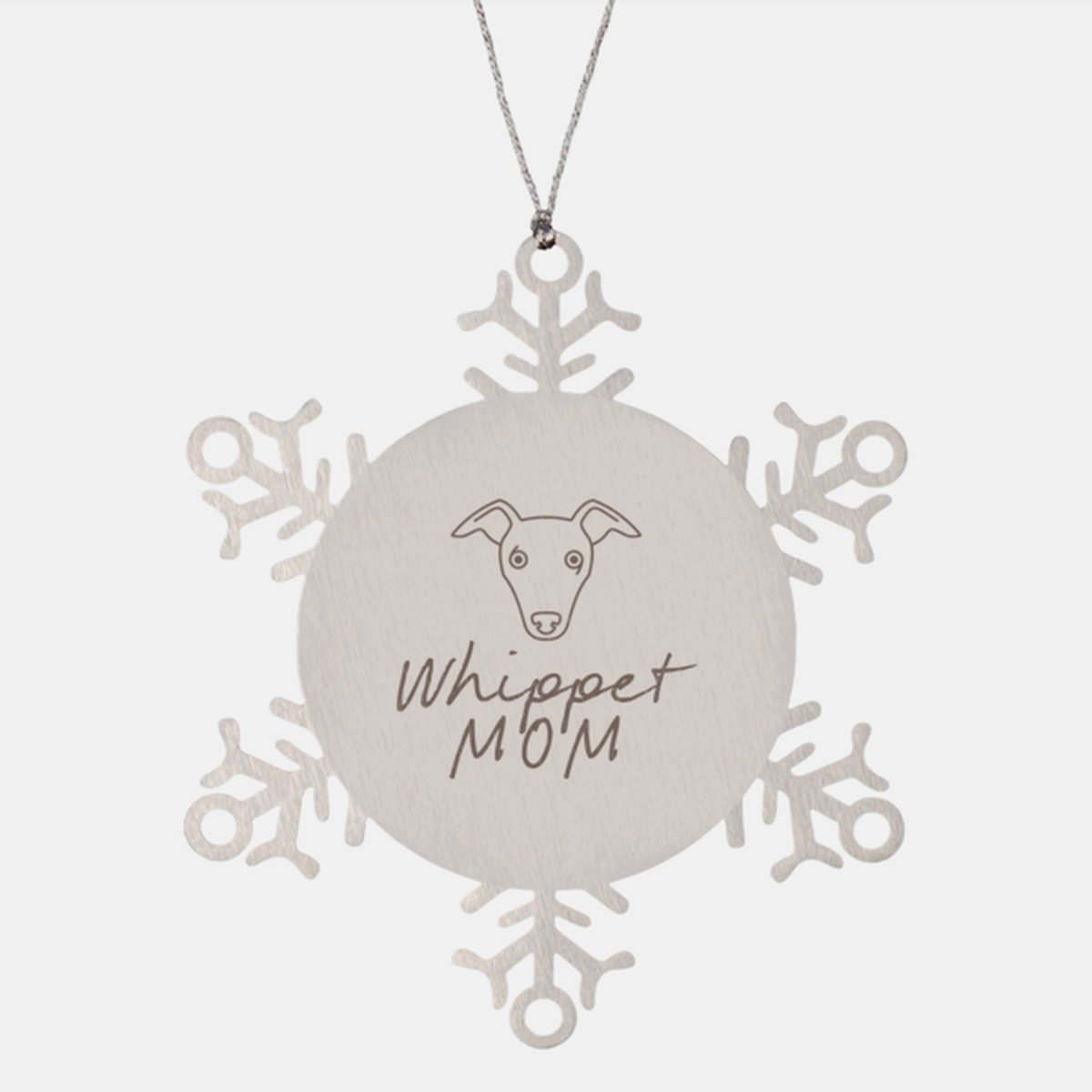 Whippet Dog Mom Ornament, Gifts, Snowflake Ornament, Christmas, Stocking Stuffer