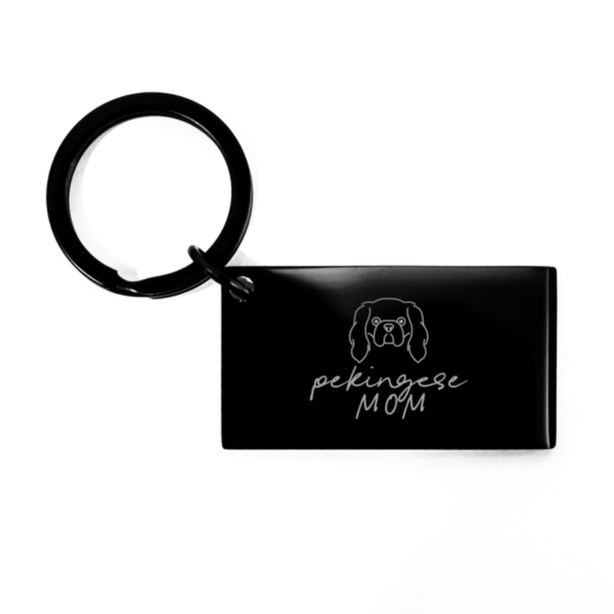 Pekingese Dog Mom Keychain, Gifts, Car House Key Chain Ring, Christmas, Stocking Stuffer