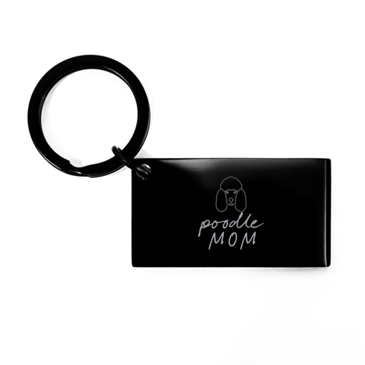 Poodle Dog Mom Keychain, Gifts, Car House Key Chain Ring, Christmas, Stocking Stuffer