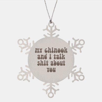 Chinook Lover Dog Mom Dad Retro Owner Ornament, Gifts, Snowflake Ornament, Christmas, Stocking Stuffer