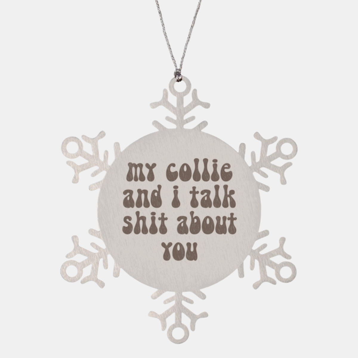 Collie Lover Dog Mom Dad Retro Owner Ornament, Gifts, Snowflake Ornament, Christmas, Stocking Stuffer