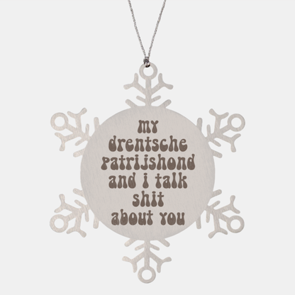 Drentsche Patrijshond Lover Dog Mom Dad Retro Owner Ornament, Gifts, Snowflake Ornament, Christmas, Stocking Stuffer