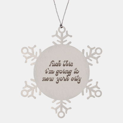 New York City NYC Trip Moving Away Ornament, Gifts, Snowflake Ornament, Christmas, Stocking Stuffer