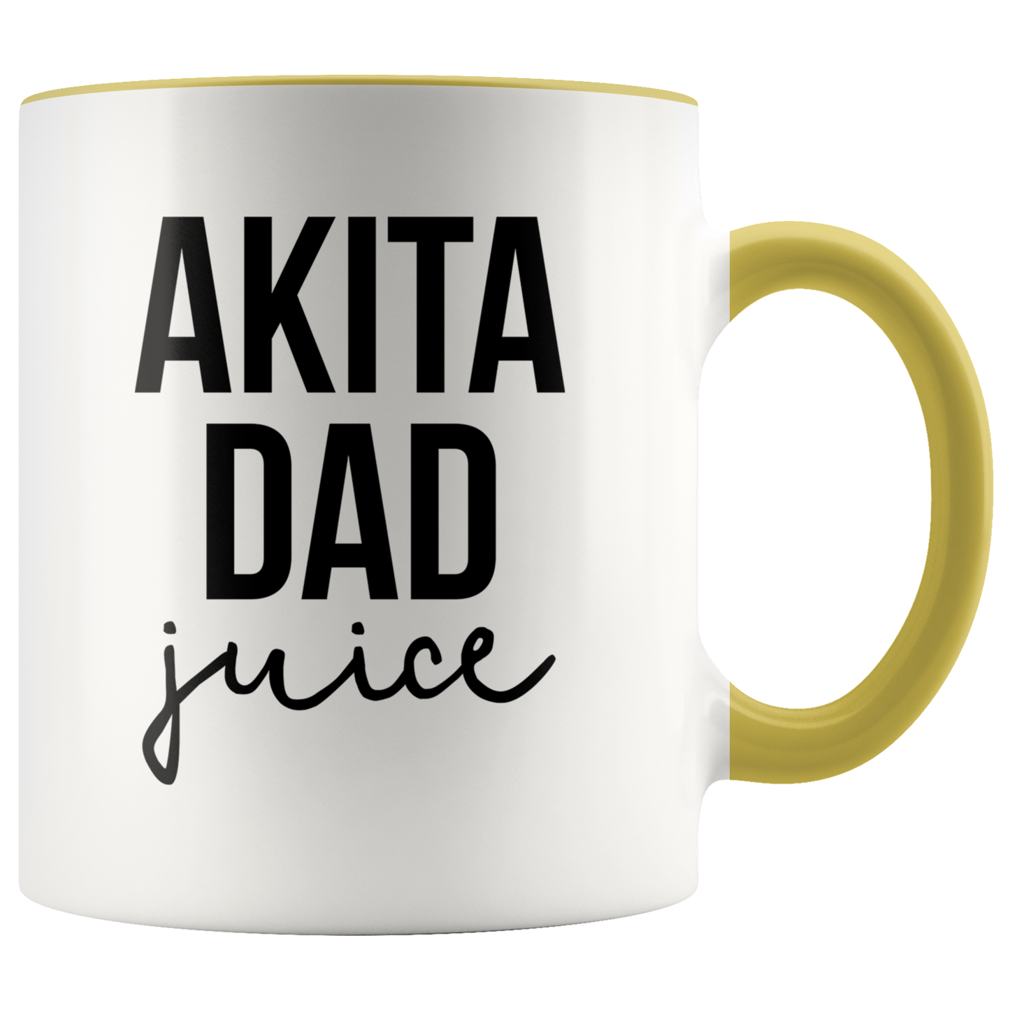 Akita Dad Gifts, Akita Dad Mom Coffee Mug, Two Tone Accent Cup, Birthday Gift for Men and Women