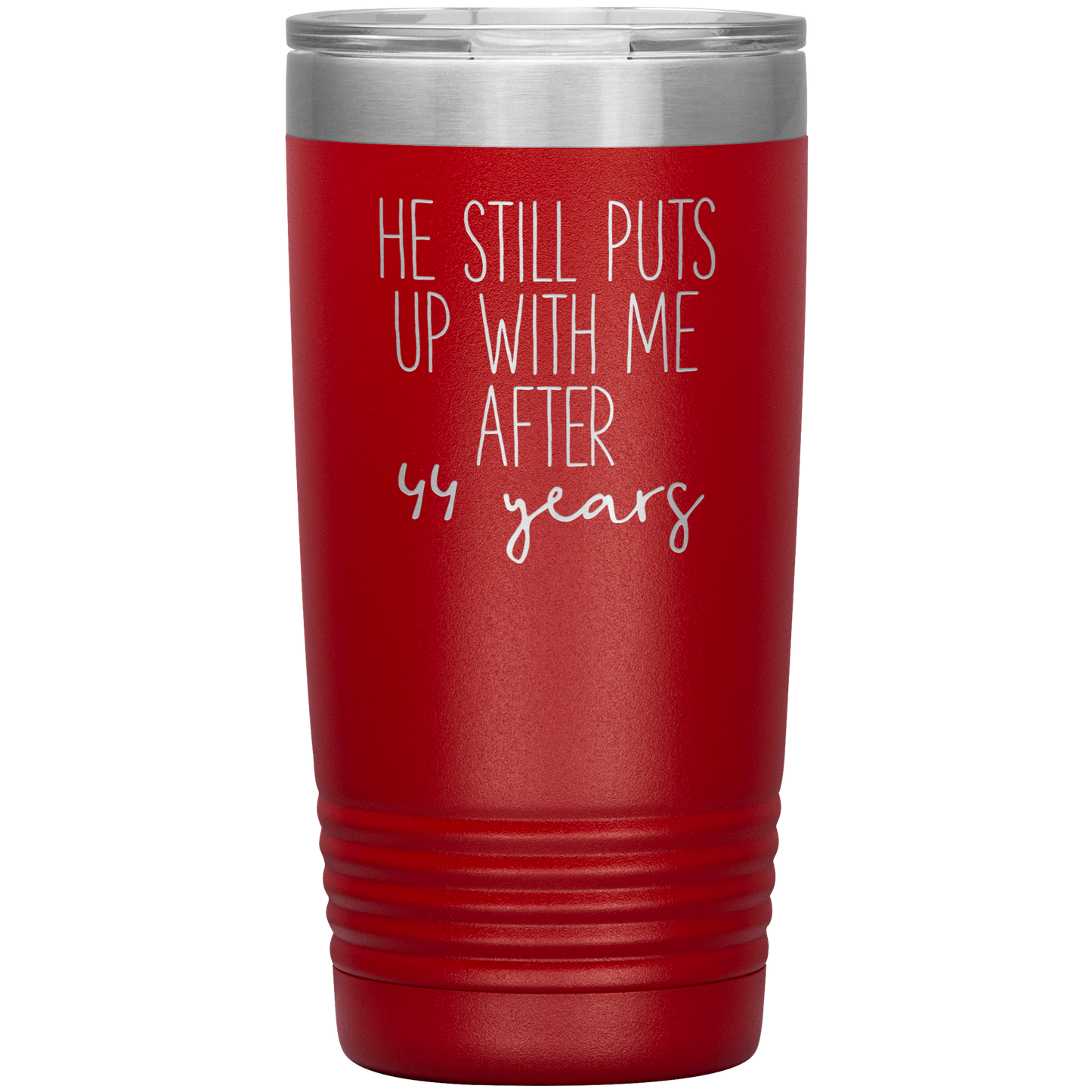 44th Anniversary Tumbler, Funny Travel Coffee Mug, Birthday Gifts for Men and Women