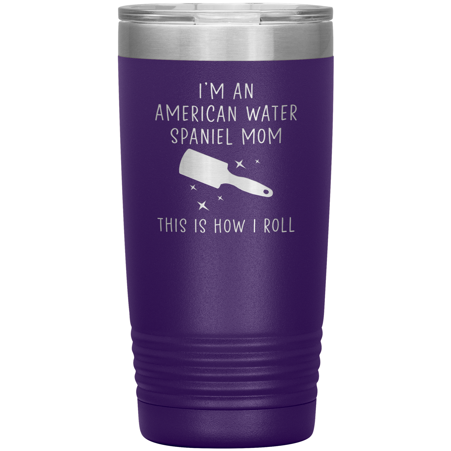 American Water Spaniel Mom Tumbler, Funny Travel Coffee Mug, Birthday Gifts for Men and Women