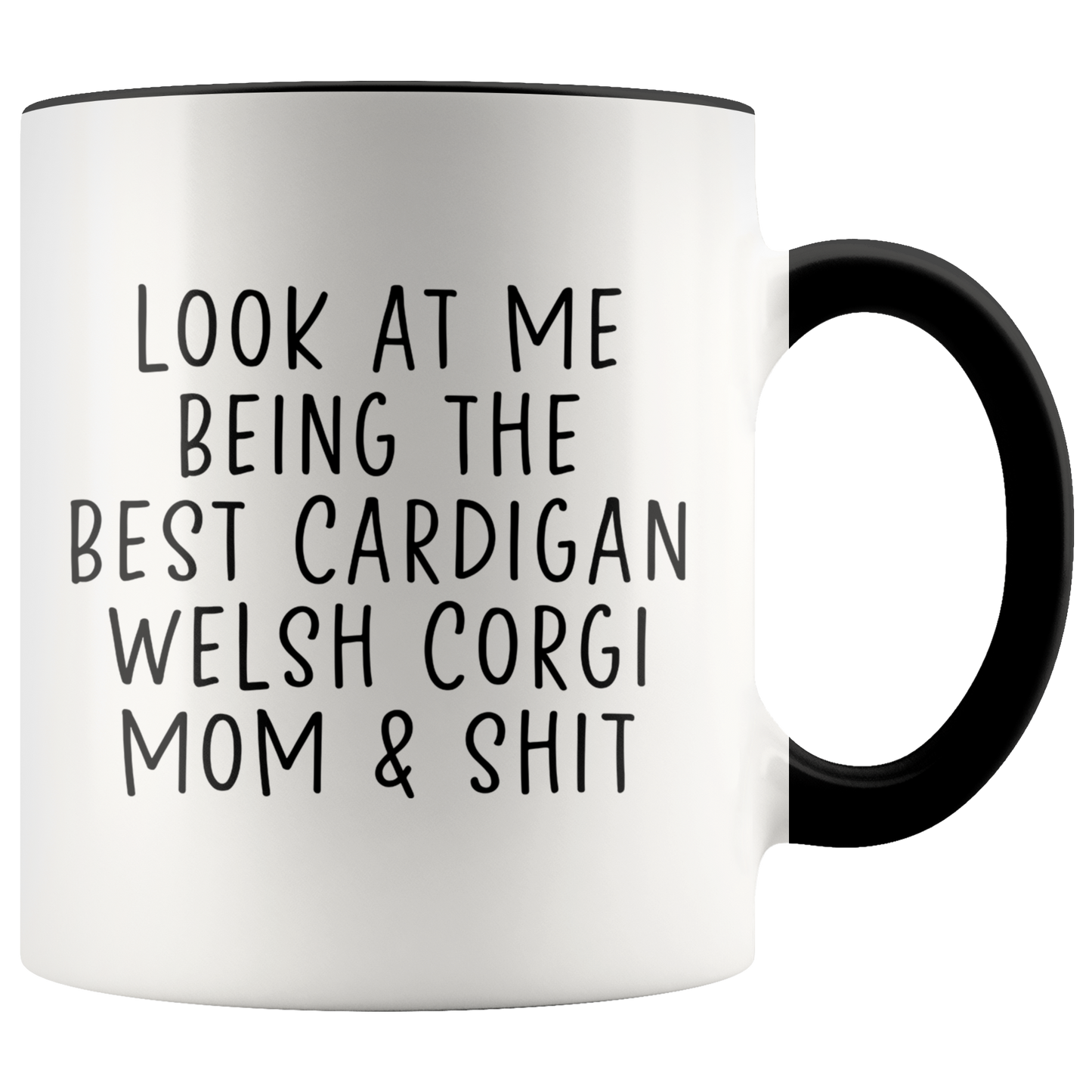 Cardigan Welsh Corgi Mom Gifts, Coffee Mug, Two Tone Accent Cup, Birthday Gift for Men and Women