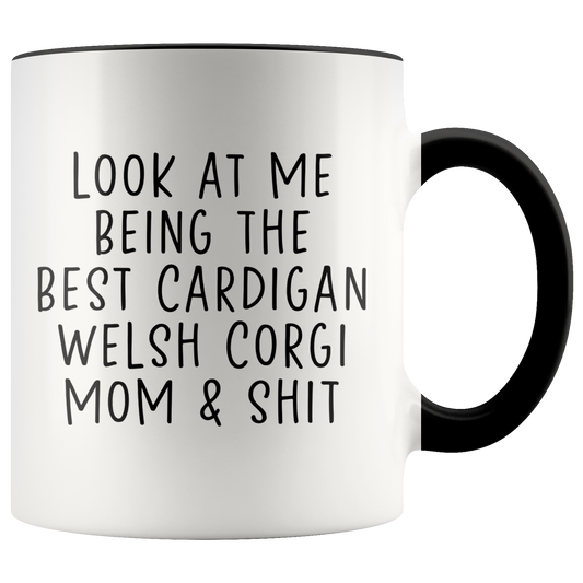 Cardigan Welsh Corgi Mom Gifts, Coffee Mug, Two Tone Accent Cup, Birthday Gift for Men and Women