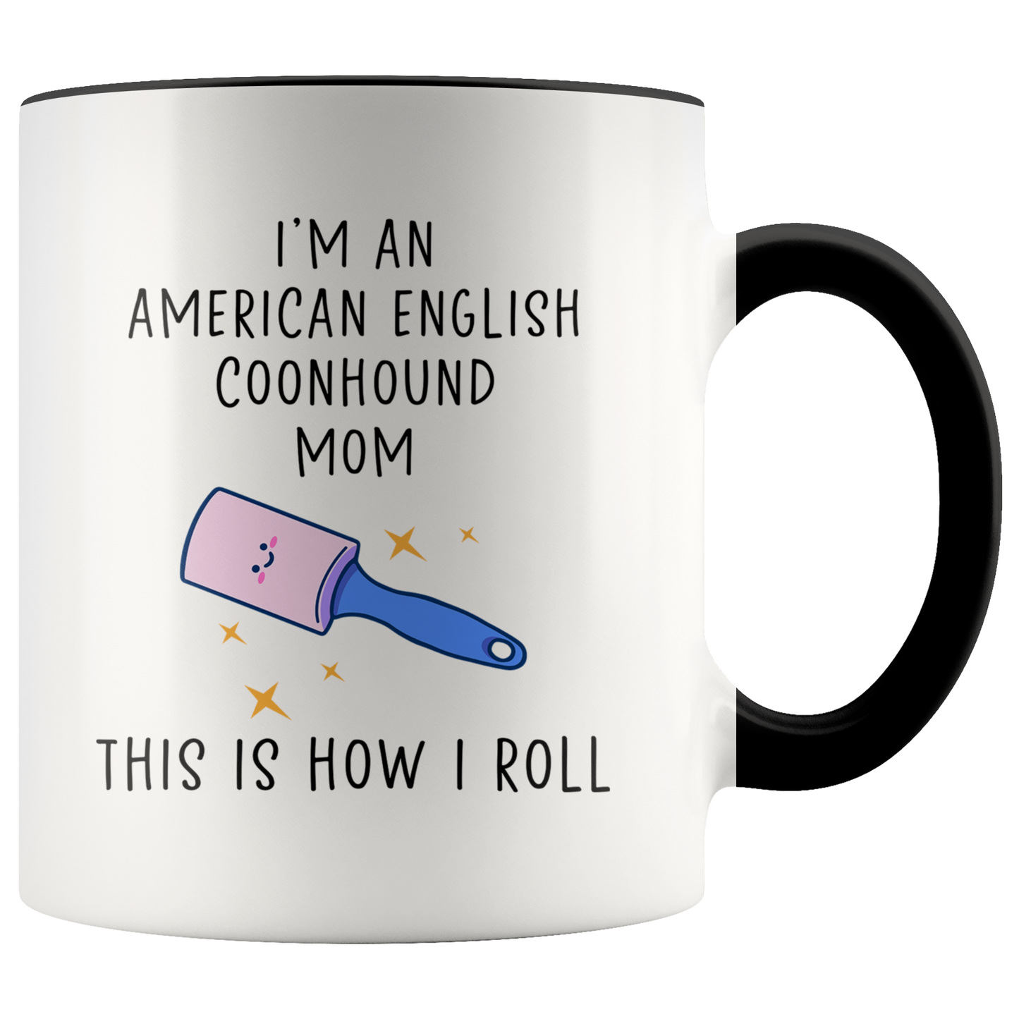 American English Coonhound Mom Gifts, Coffee Mug, Two Tone Accent Cup, Birthday Gift for Men and Women