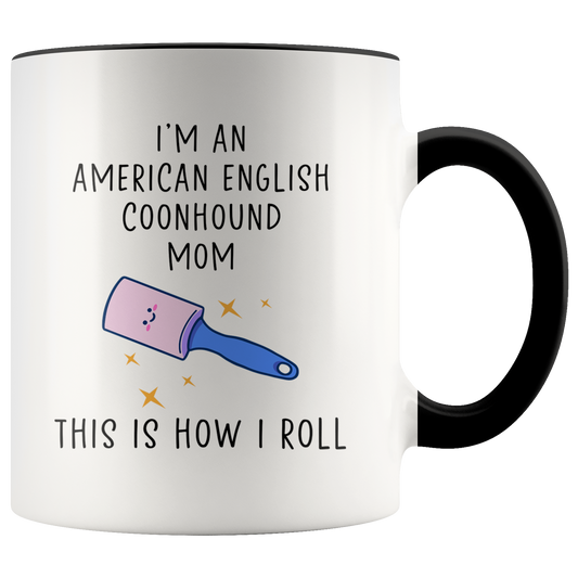 American English Coonhound Mom Gifts, Coffee Mug, Two Tone Accent Cup, Birthday Gift for Men and Women