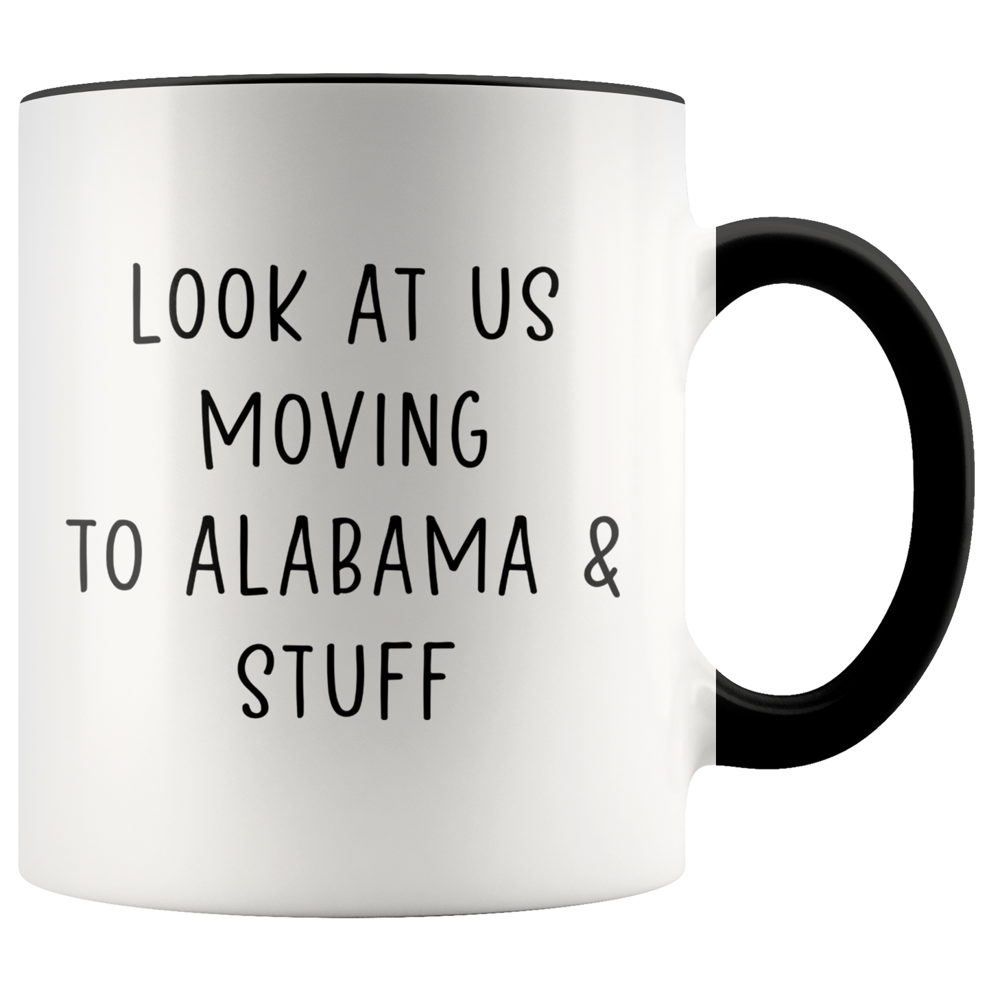 Moving to Alabama Gifts, Moving Away Coffee Mug, Two Tone Accent Cup, Birthday Gift for Men and Women