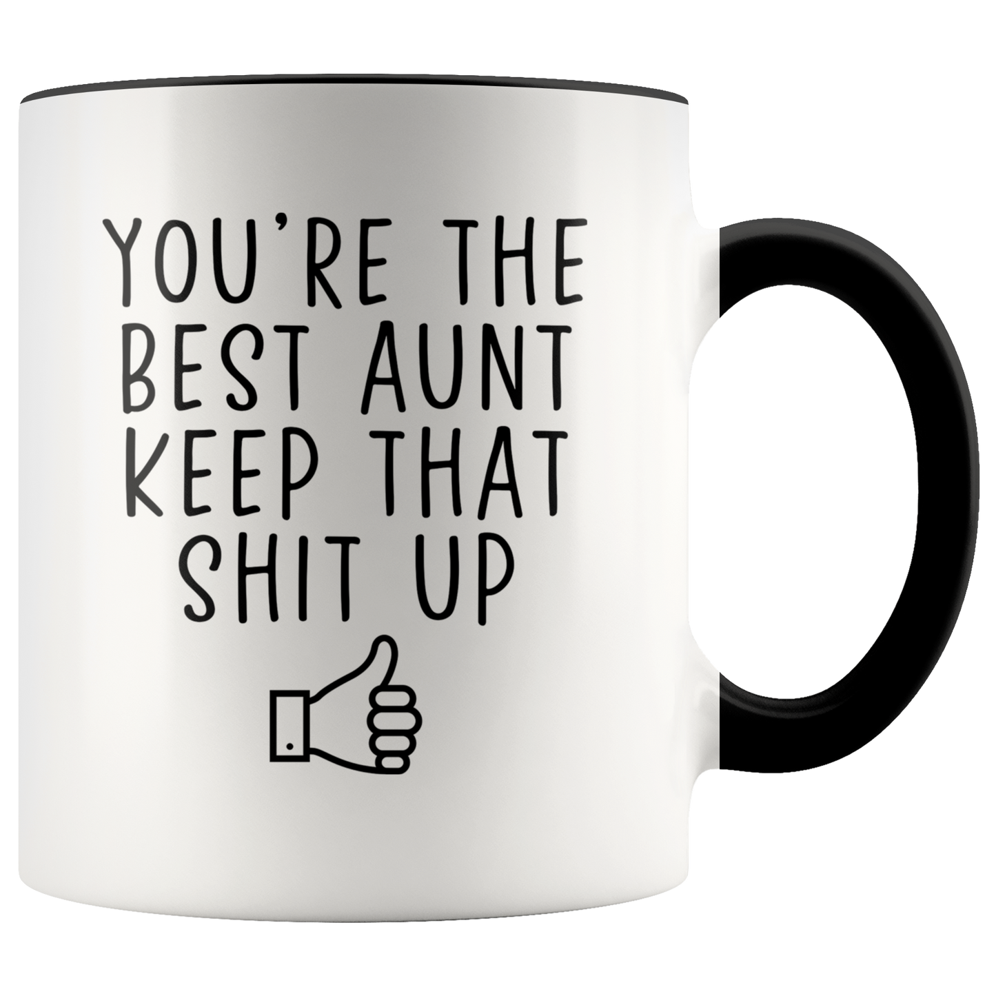 Aunt Gifts, Coffee Mug, Two Tone Accent Cup, Birthday Gift for Men and Women