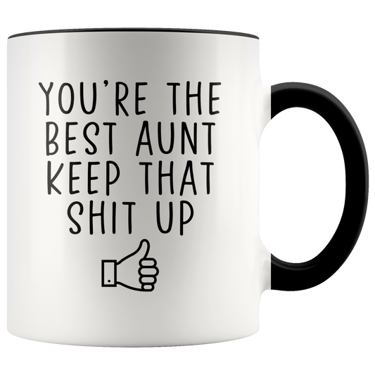 Aunt Gifts, Coffee Mug, Two Tone Accent Cup, Birthday Gift for Men and Women