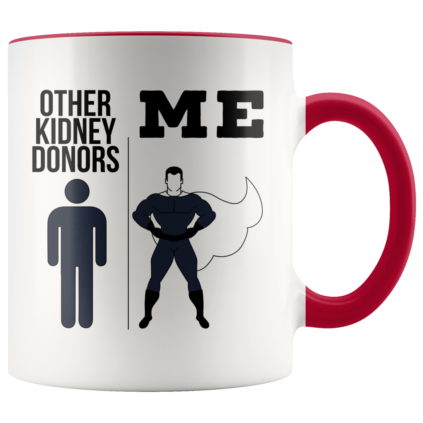 Kidney Donor Gifts, Organ Donor Coffee Mug, Two Tone Accent Cup, Birthday Gift for Men and Women