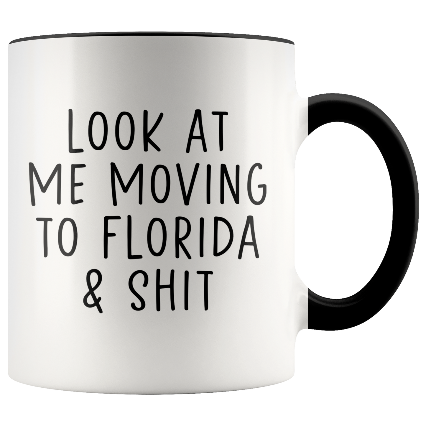 Moving to Florida Gifts, Moving Away Coffee Mug, Two Tone Accent Cup, Birthday Gift for Men and Women