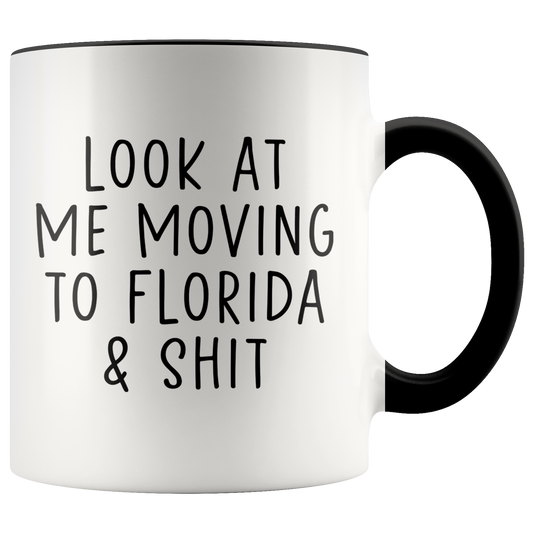 Moving to Florida Gifts, Moving Away Coffee Mug, Two Tone Accent Cup, Birthday Gift for Men and Women