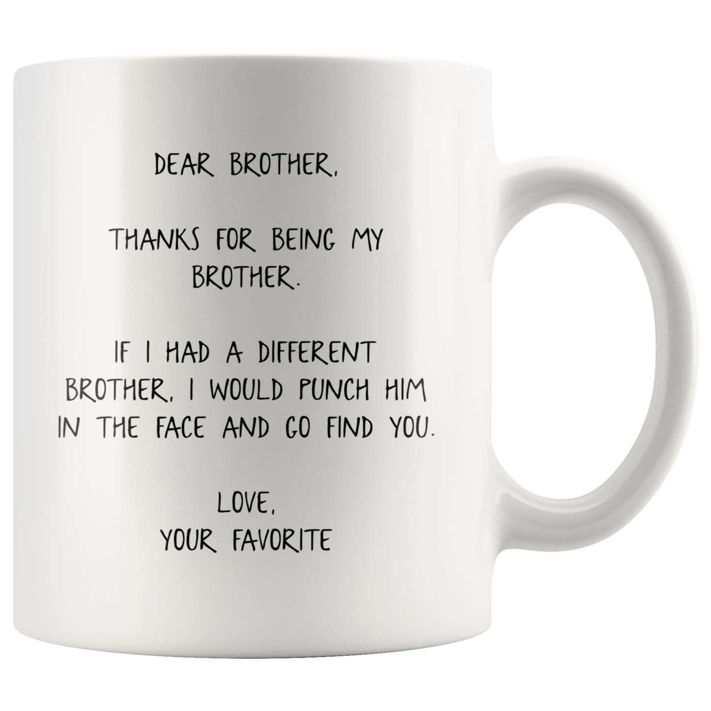 Brother Gifts, Coffee Mug, Two Tone Accent Cup, Birthday Gift for Men and Women