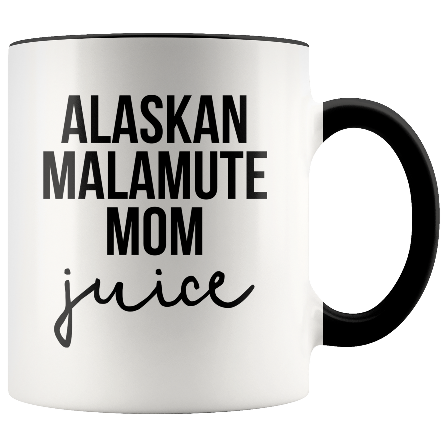 Alaskan Malamute Mom Gifts, Alaskan Malamute Mom Coffee Mug, Two Tone Accent Cup, Birthday Gift for Men and Women