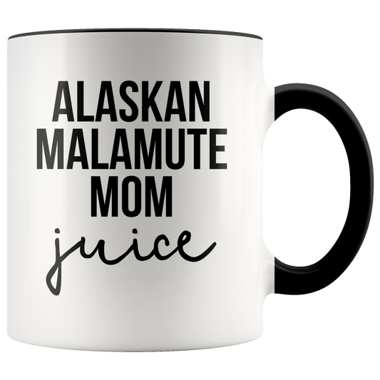 Alaskan Malamute Mom Gifts, Alaskan Malamute Mom Coffee Mug, Two Tone Accent Cup, Birthday Gift for Men and Women