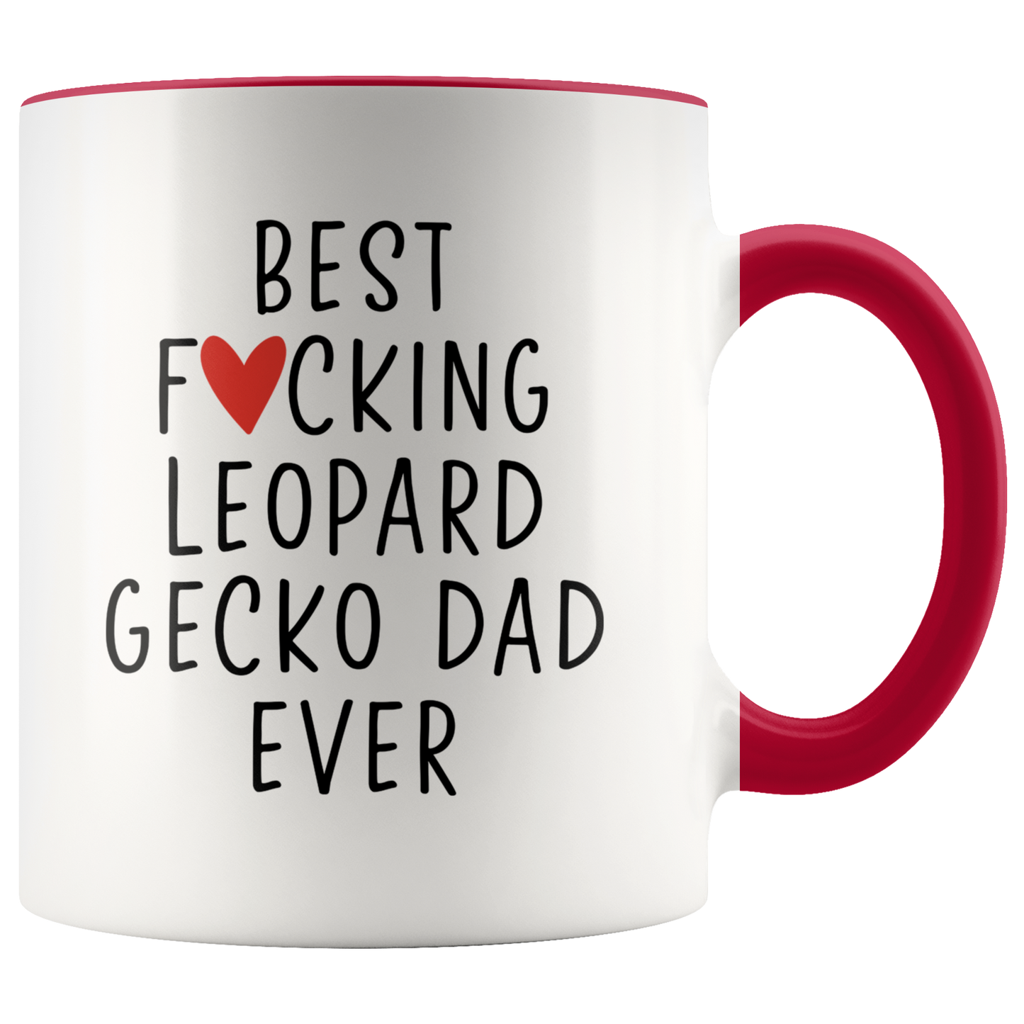 Leopard Gecko Dad Gifts, Coffee Mug, Two Tone Accent Cup, Birthday Gift for Men and Women