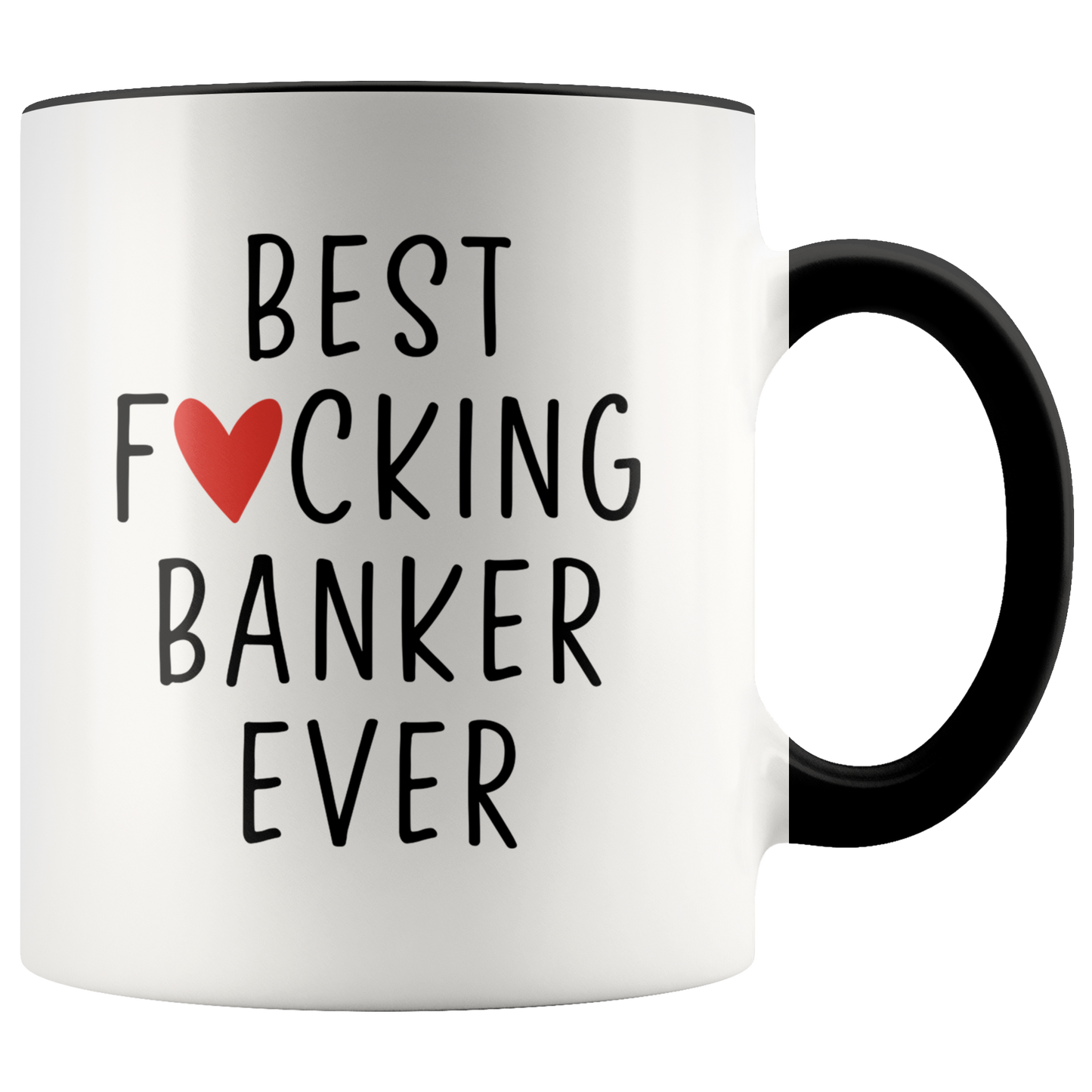 Banker Gifts, Coffee Mug, Two Tone Accent Cup, Birthday Gift for Men and Women