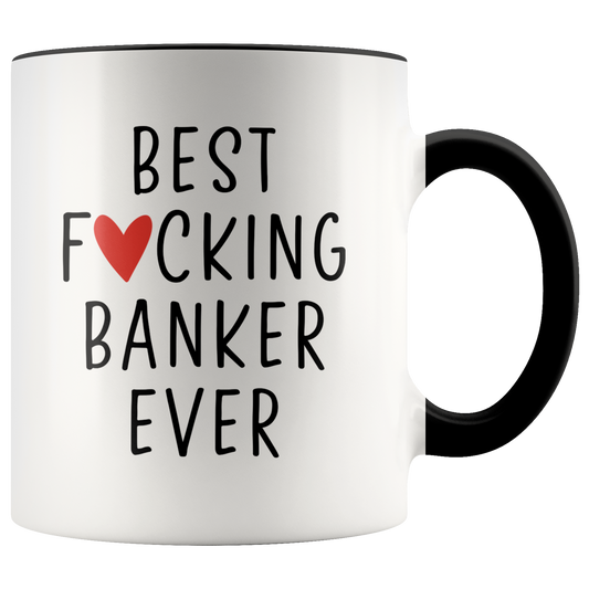 Banker Gifts, Coffee Mug, Two Tone Accent Cup, Birthday Gift for Men and Women