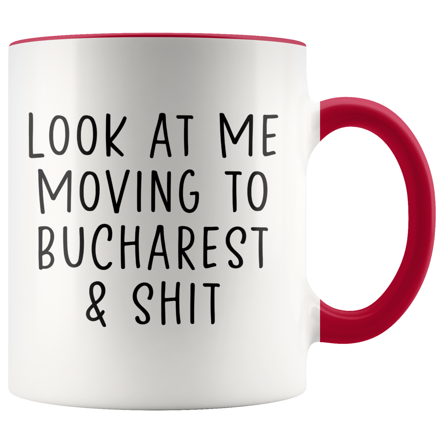 Moving to Bucharest Romania Gifts, Coffee Mug, Two Tone Accent Cup, Birthday Gift for Men and Women