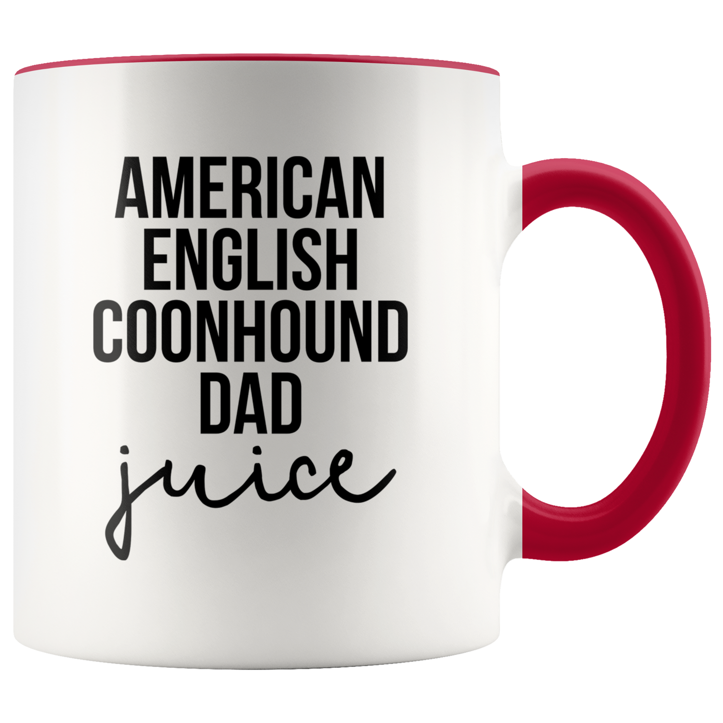 American English Coonhound Dad Gifts, American English Coonhound Dad Coffee Mug, Two Tone Accent Cup, Birthday Gift for Men and Women