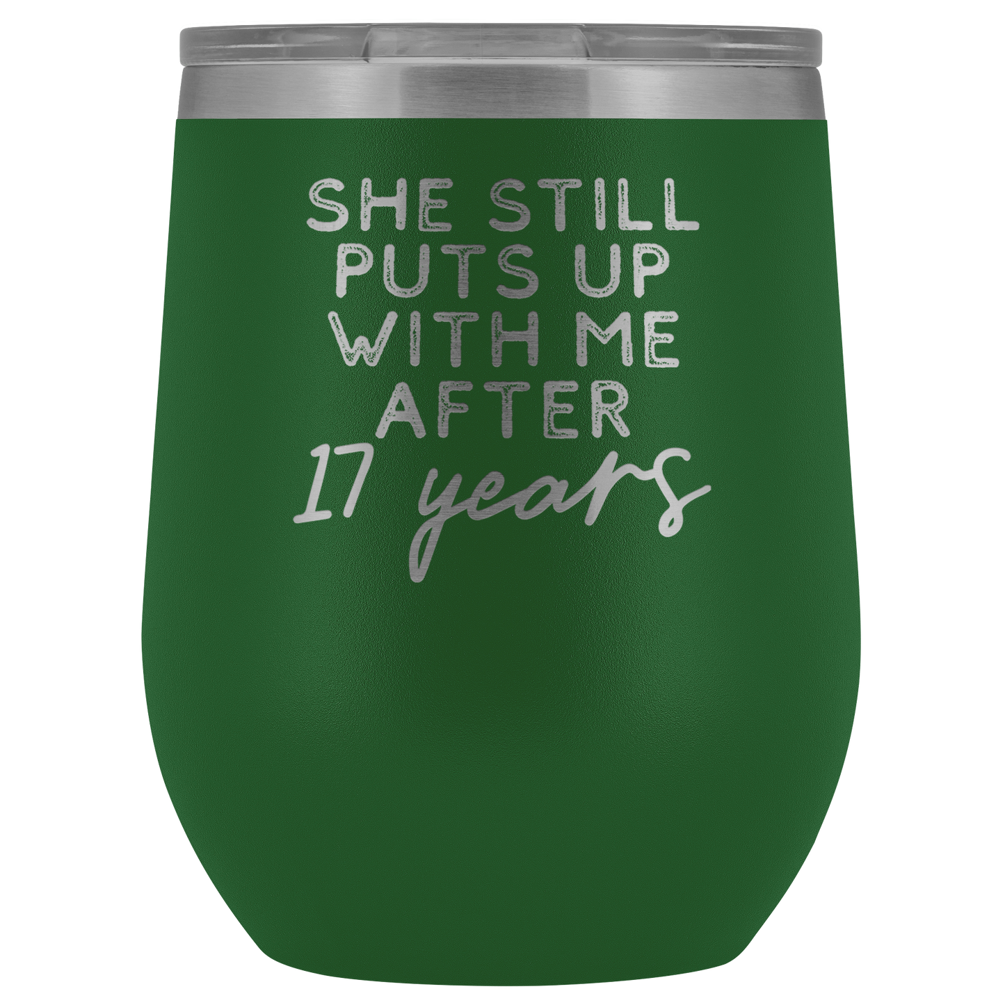 17o Aniversario Regalo 17 Año Aniversario boda Vino Vaso Divertido Esposo Tumbler Regalos para él Aniversario para la Copa de los Hombres