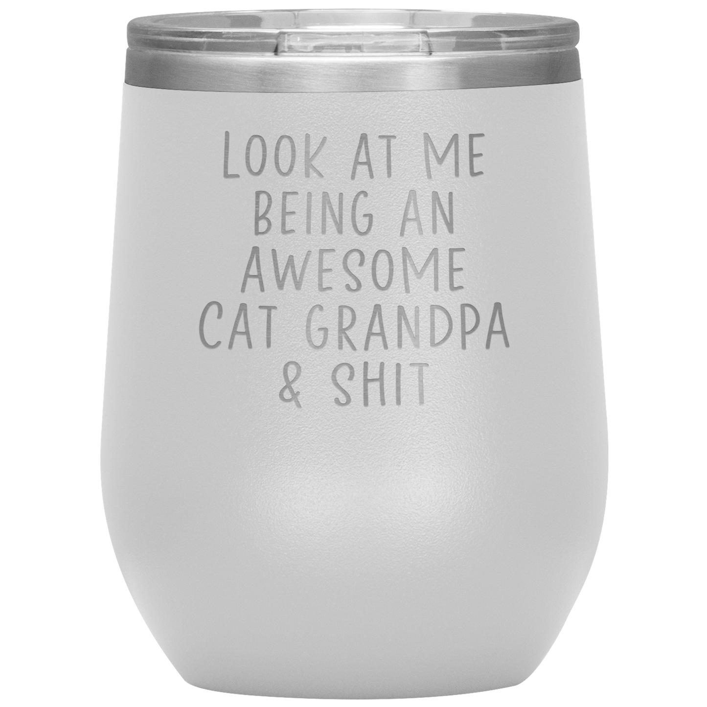 Cat Grandpa Wine Tumbler, Gifts, Travel Wine Cup, Birthday Gifts for Men and Women