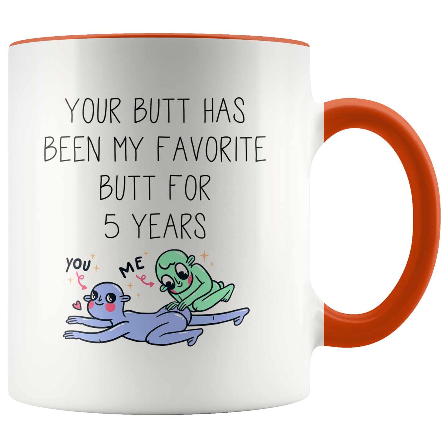 5th Anniversary Accent Mug, 5 Year Anniversary Gifts, Coffee Mug, Birthday Gifts for Men and Women