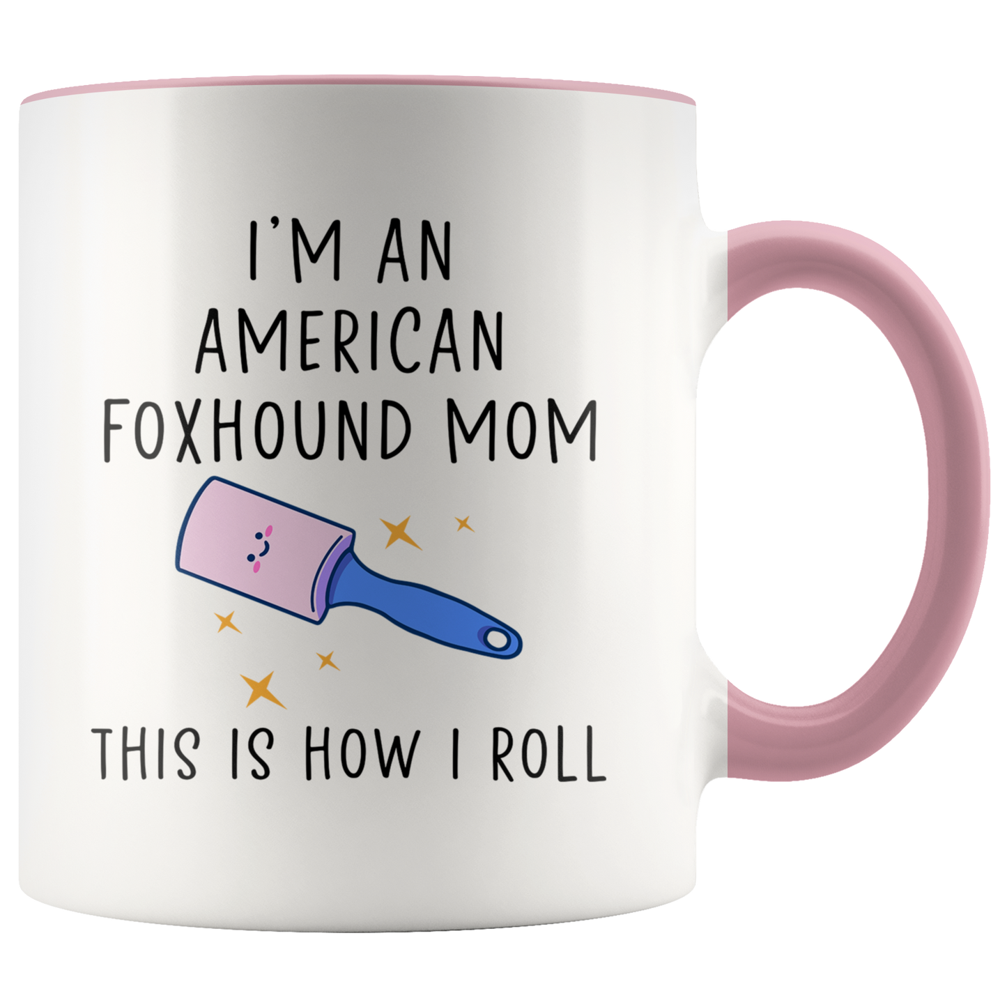 American Foxhound Mom Gifts, American Foxhound Mom Coffee Mug, Two Tone Accent Cup, Birthday Gift for Men and Women