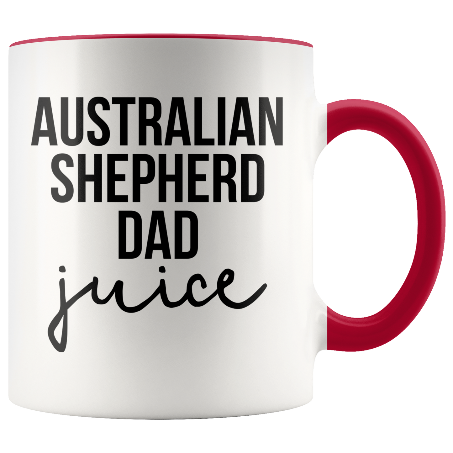 Australian Shepherd Dad Gifts, Coffee Mug, Two Tone Accent Cup, Birthday Gift for Men and Women