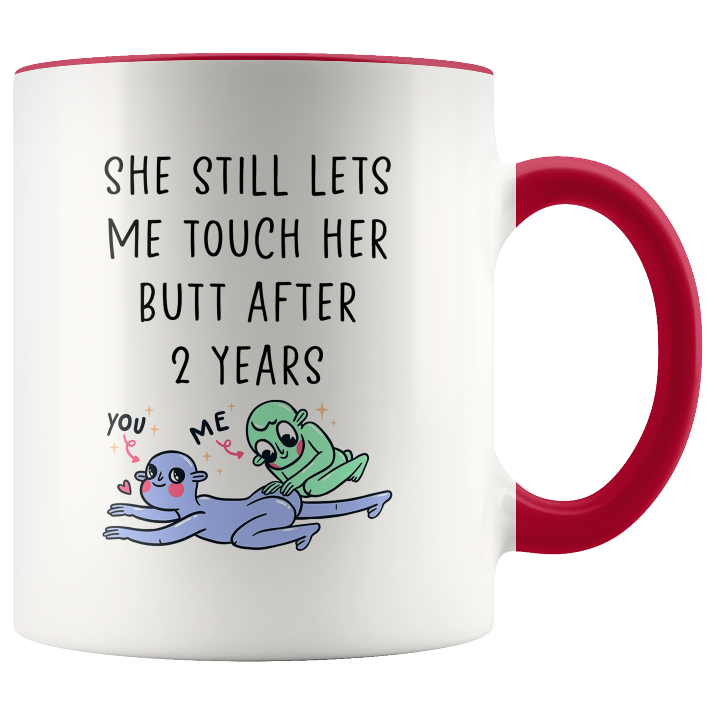 2nd Anniversary Husband Accent Mug, 2 Year Anniversary Gifts, Coffee Mug, Birthday Gifts for Men and Women