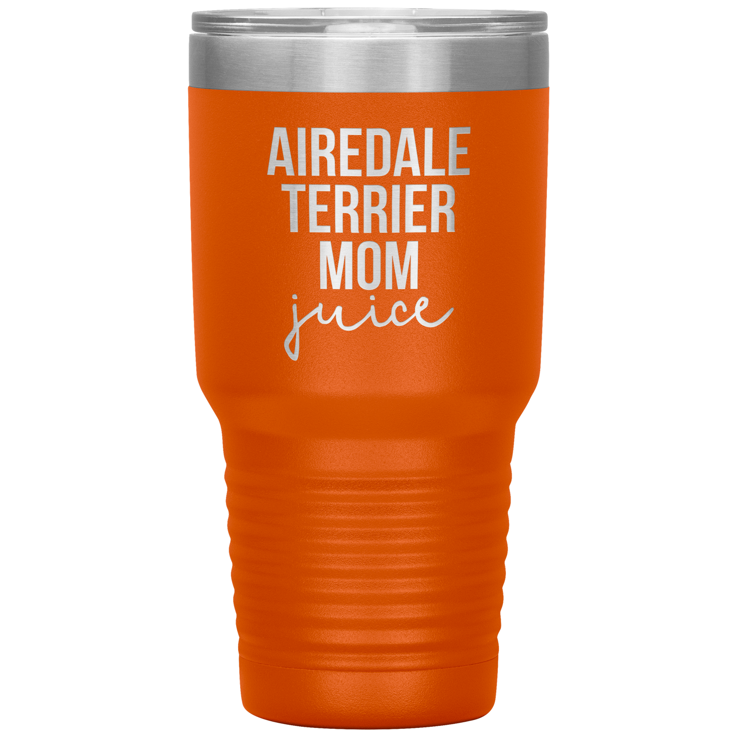 Airedale Terrier Mom Tumbler, Funny Travel Coffee Mug, Birthday Gifts for Men and Women