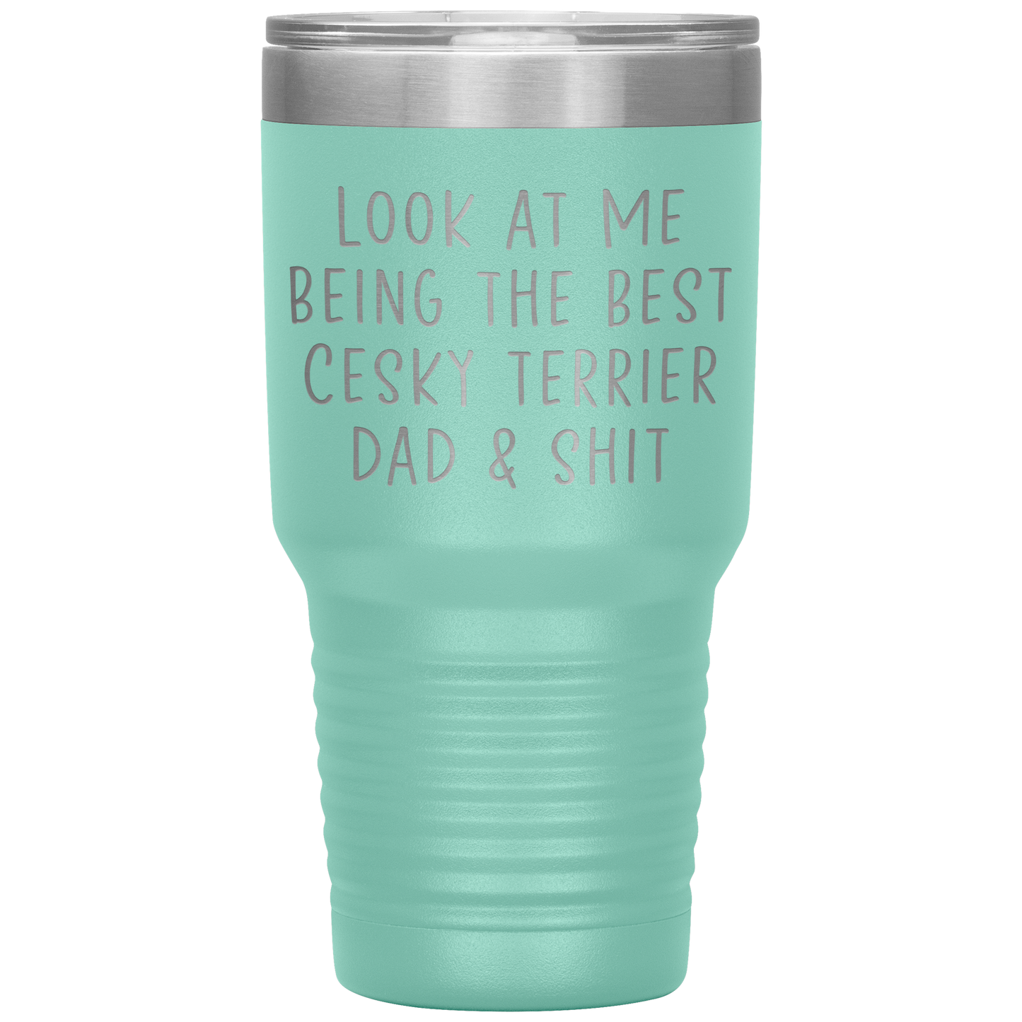 Cesky Terrier Dad Tumbler, Funny Travel Coffee Mug, Birthday Gifts for Men and Women