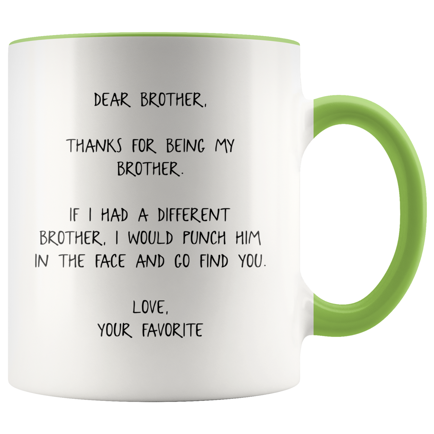 Brother Gifts from Sister, Brother Coffee Mug, Two Tone Accent Cup, Birthday Gift for Men and Women