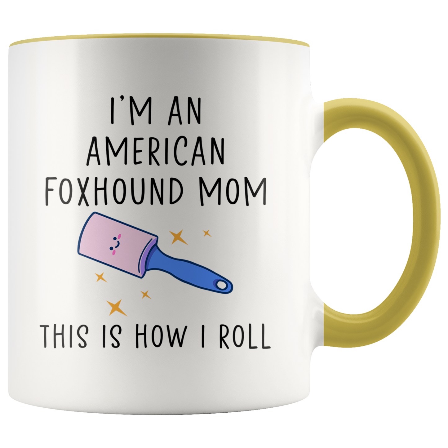 American Foxhound Mom Gifts, Coffee Mug, Two Tone Accent Cup, Birthday Gift for Men and Women