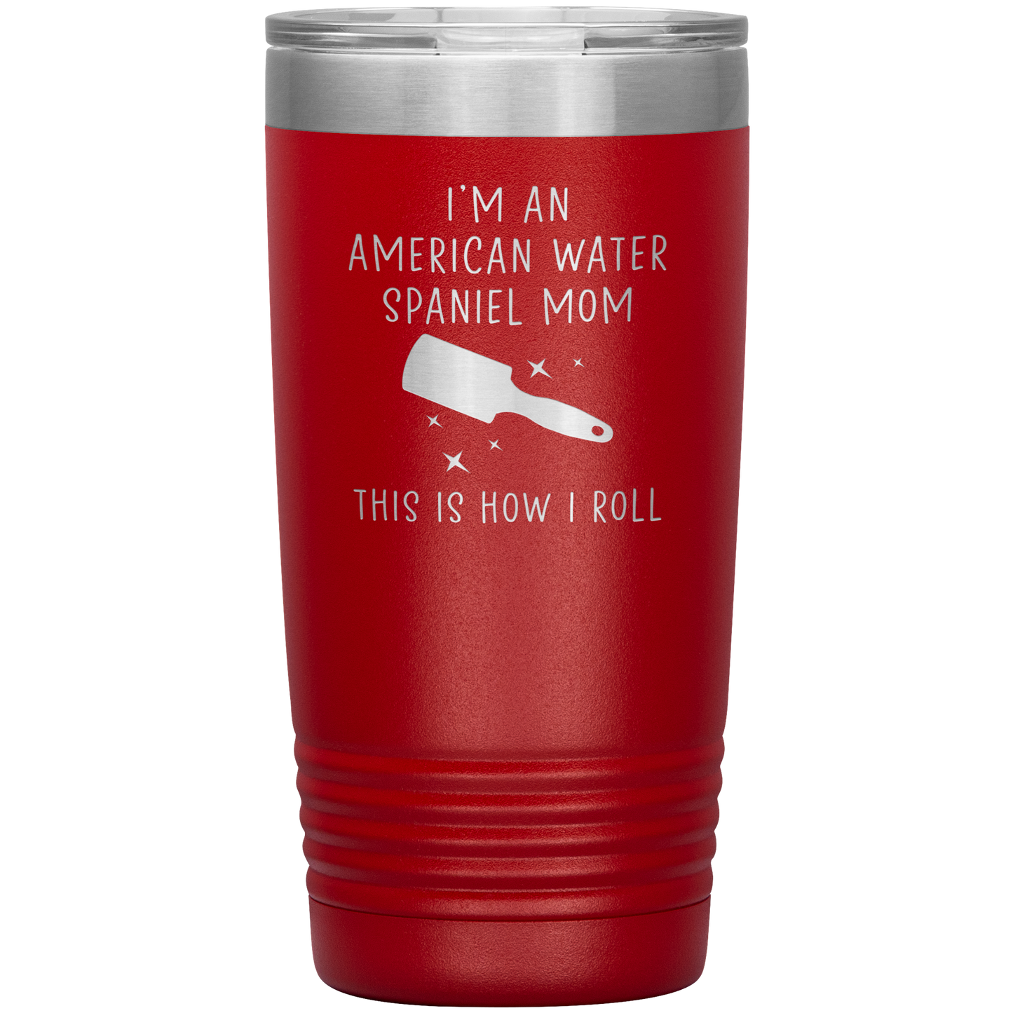 American Water Spaniel Mom Tumbler, Funny Travel Coffee Mug, Birthday Gifts for Men and Women