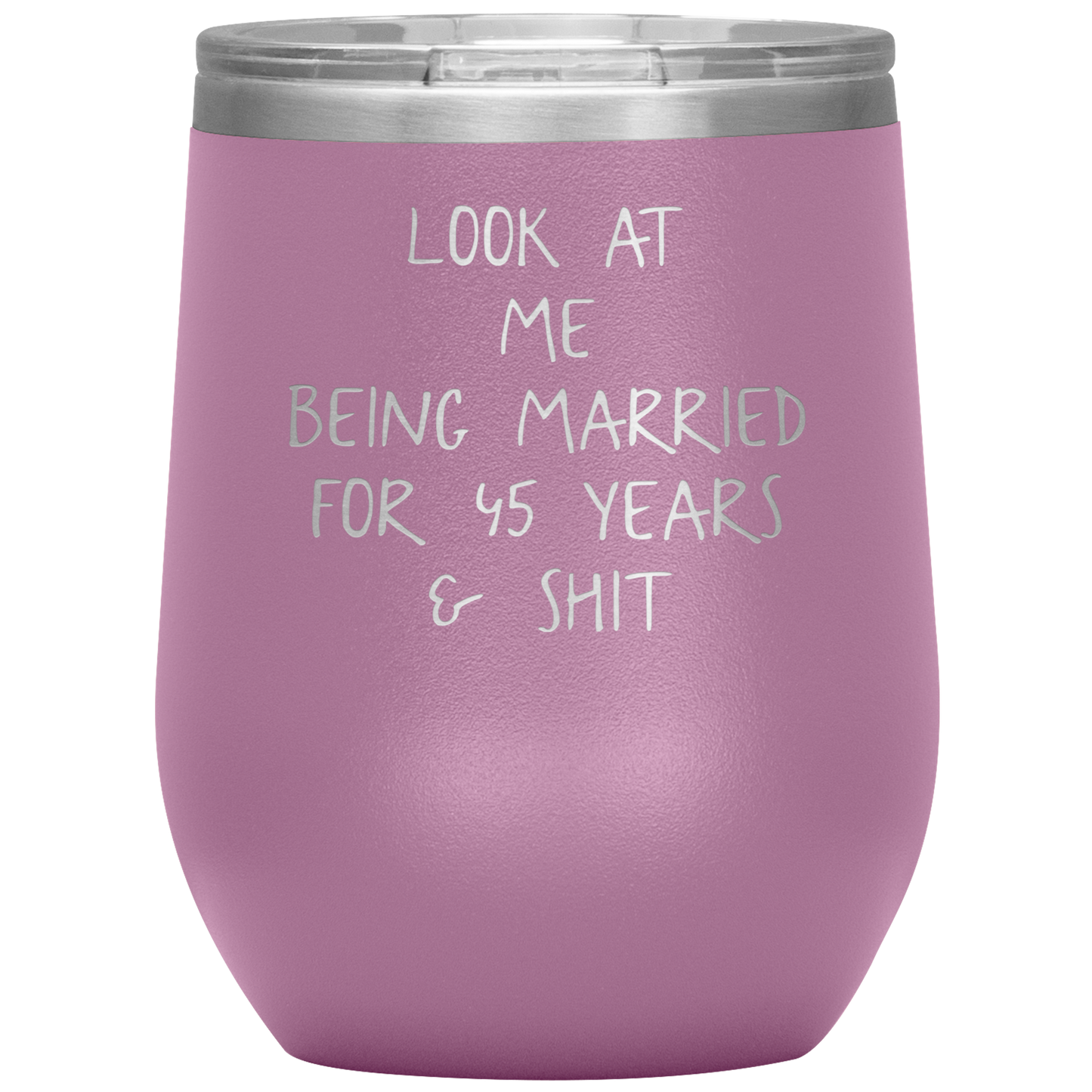 45th Anniversary Wine Tumbler, Funny Gifts, Travel Wine Cup, Birthday Gifts for Men and Women