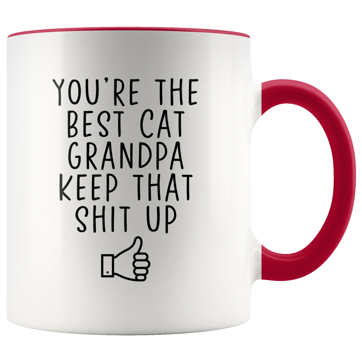 Cat Grandpa Gifts, Coffee Mug, Two Tone Accent Cup, Birthday Gift for Men and Women