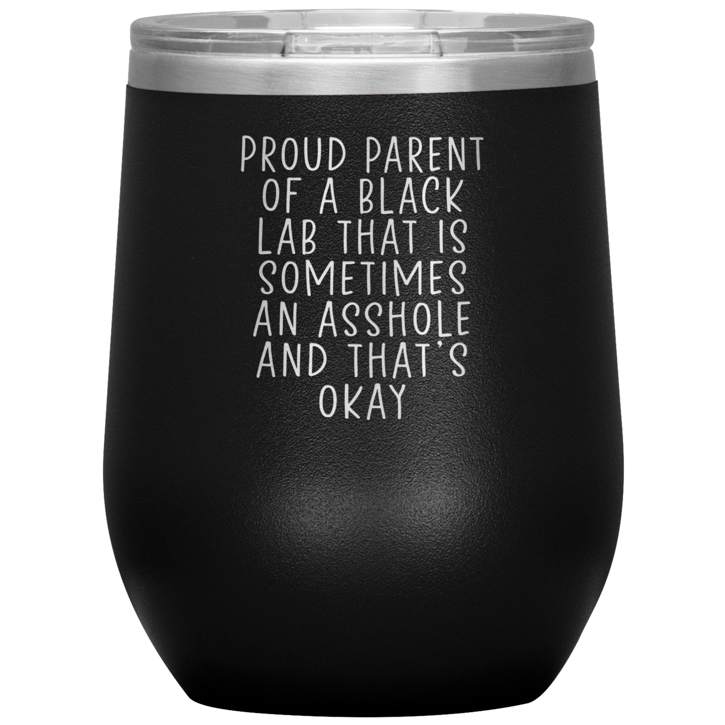 Black Lab Mom Dad Wine Tumbler, Gifts, Travel Wine Cup, Birthday Gifts for Men and Women